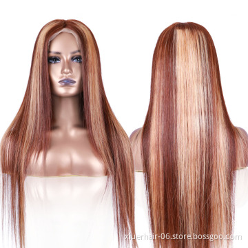 Ombre Brazilian Long Blonde hd Full Virgin Cuticle Aligned for Black Women Human Hair Wigs Lace Front